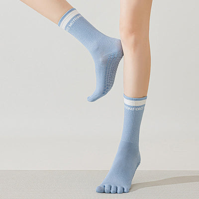 Olivenorma Atmungsaktive Fünf-Zehen-Yogasocken mit rutschfestem Silikon-Grip, mittelhoch geschnitten - image 13