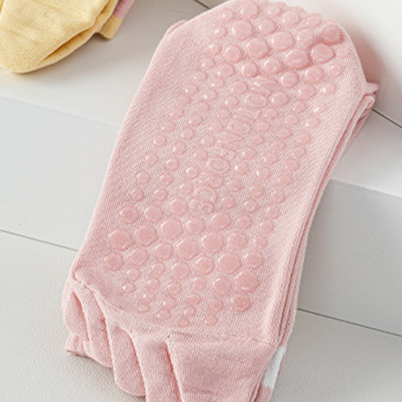 Olivenorma Atmungsaktive Fünf-Zehen-Yogasocken mit rutschfestem Silikon-Grip, mittelhoch geschnitten - image 3