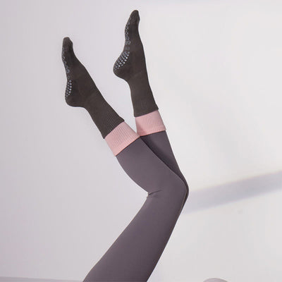 Olivenorma Damen-Pilates-Socken, mittelhoch, rutschfest, mit Bodenhaftung - Rosa Beige - 13 Paare - image 9