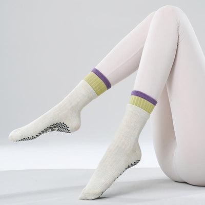 Olivenorma Damen-Pilates-Socken, mittelhoch, rutschfest, mit Bodenhaftung - Wolkenblau - 13 Paare - image 5