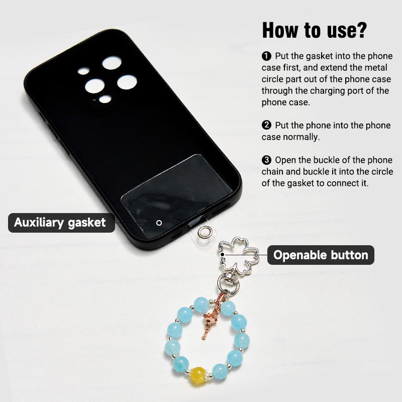 Olivenorma Aquamarin & Citrin Schlüsselanhänger Kristall-Handyband - image 4