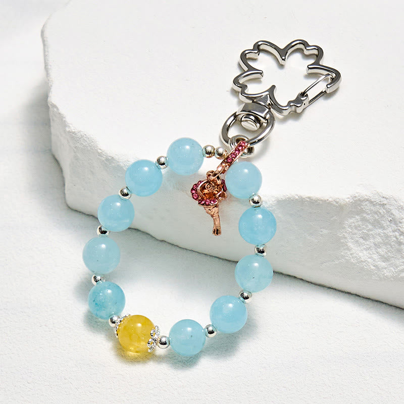 Olivenorma Aquamarin & Citrin Schlüsselanhänger Kristall-Handyband - Aquamarin & Citrin - image 0