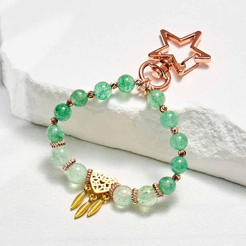 Olivenorma Grüner Rutilquarz Schlüsselanhänger Kristall Handyhalterung - Grüner Rutilquarz - image 0