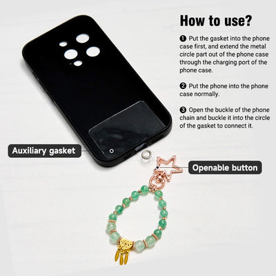 Olivenorma Grüner Rutilquarz Schlüsselanhänger Kristall Handyhalterung - image 4