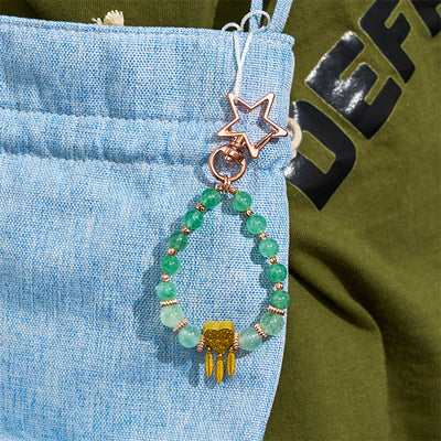 Olivenorma Grüner Rutilquarz Schlüsselanhänger Kristall Handyhalterung - image 5