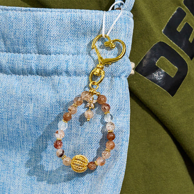 Olivenorma Gold Rutilquarz Schlüsselanhänger Kristall-Handygurt - image 5