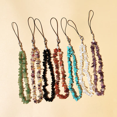 Olivenorma Naturkristall-Mix-Edelstein-Schlüsselanhänger/Handyhalterung - image 0