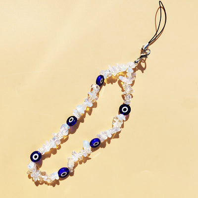 Olivenorma Modischer Schlüsselanhänger Kristall-Handygurt - Opal & Böser Blick - image 1