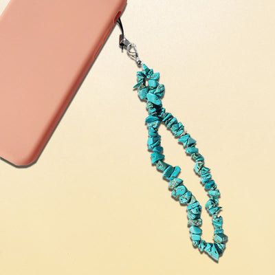 Olivenorma Naturkristall-Mix-Edelstein-Schlüsselanhänger/Handyhalterung - Türkis - image 8