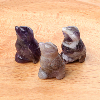 Olivenorma Mini-Kristallachat-Vogelfigur, Edelsteindekoration - Amethyst - image 0
