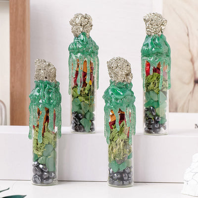 Olivenorma Naturstein Wunschflasche Heilstein Dekoration - image 0