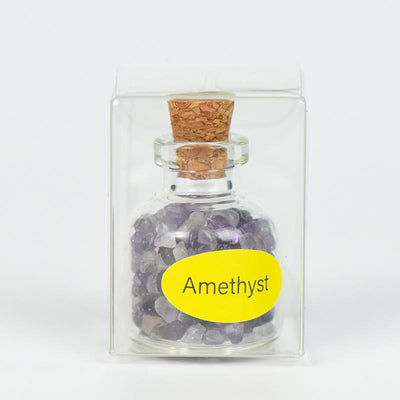 Olivenorma Naturstein Kristall Wunschflasche Edelstein Dekoration - Amethyst - image 0