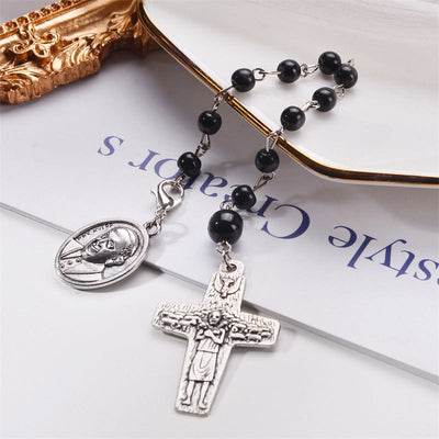 Olivenorma Vatikan Heiliger Vater Kreuz Anhänger Rosenkranz Perlen Armband