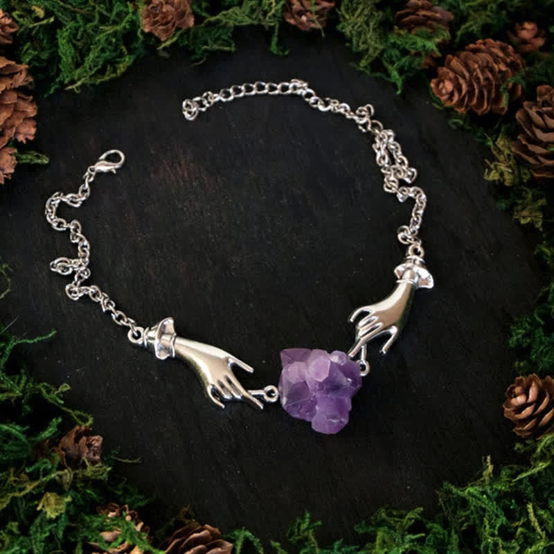 Amethyst Engel Hand Heilung Halskette