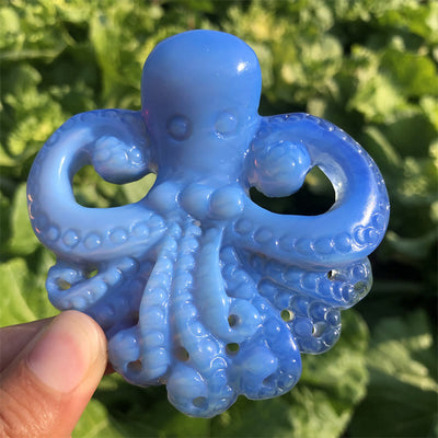 Olivenorma natürliche blaue Opalit Oktopus Edelsteindekoration