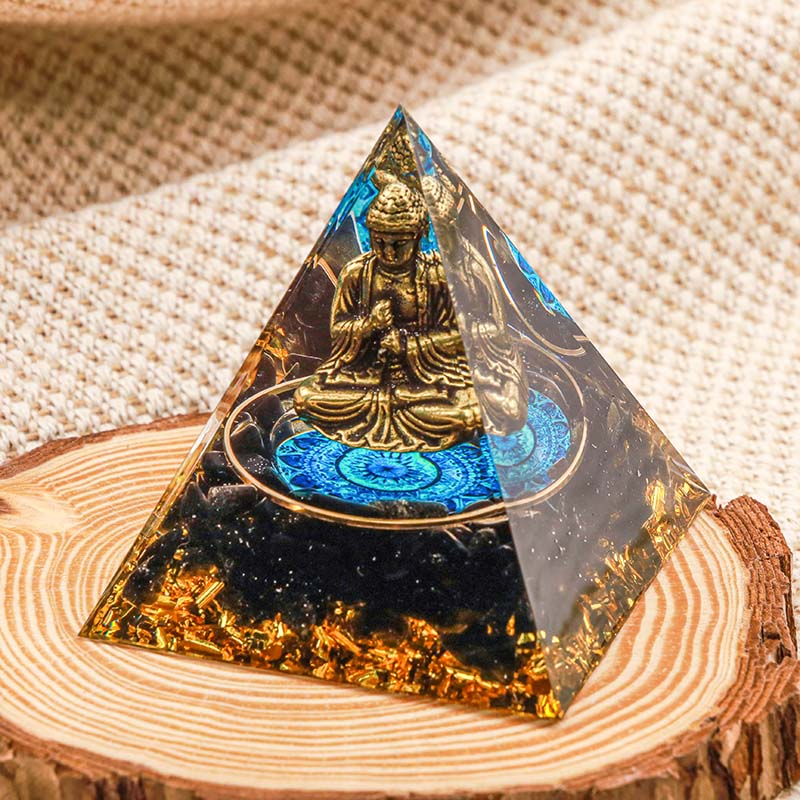 Olivenorma Obsidian Buddha Schutz Orgon Pyramide 