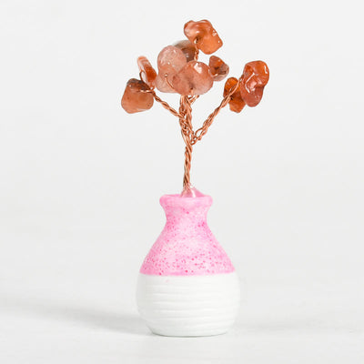 Olivenorma Kristall Baum des Lebens Rosa Vase Edelstein Dekoration