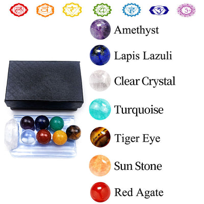 Chakra Regenbogen Ball Kristall Set 