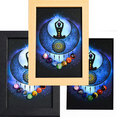 Olivenorma Yoga Meditation Haltung Chakra Stein Bilderrahmen Dekoration 