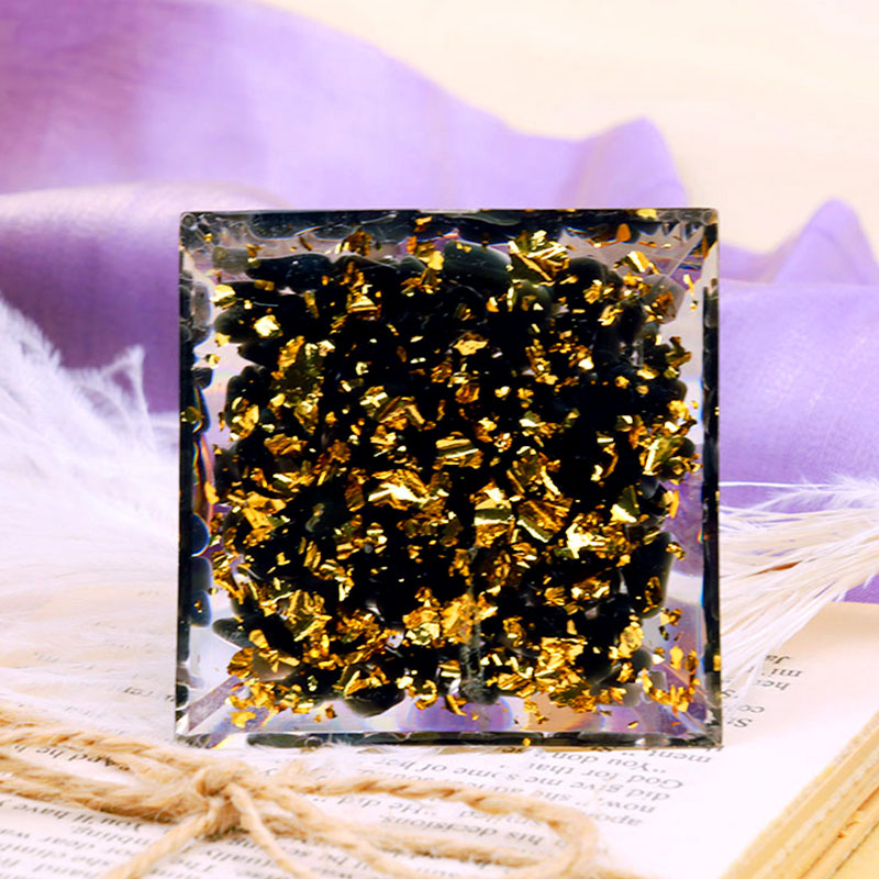 Olivenorma Amethystkugel mit Obsidian Zodiac Jungfrau Orgon-Pyramide 