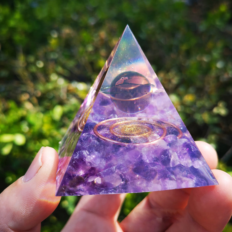 Olivenorma Amethyst Orgone Pyramide