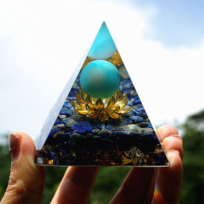 Olivenorma Die spirituelle Erweiterung Türkis &amp; Lapis Lazuli Orgon-Pyramide 