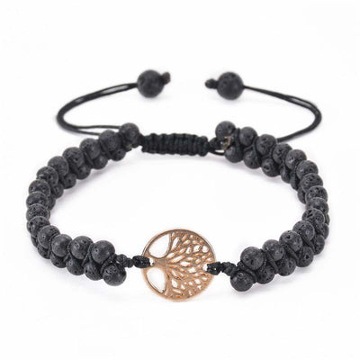 Olivenorma Tree of Life Naturkristall Doppelt Geflochtenes Armband