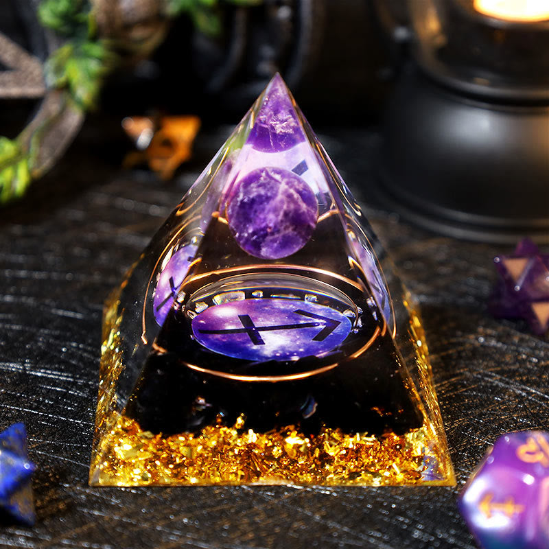 Olivenorma Amethyst Kugel Obsidian Kies Sternzeichen Schütze Orgon Pyramide