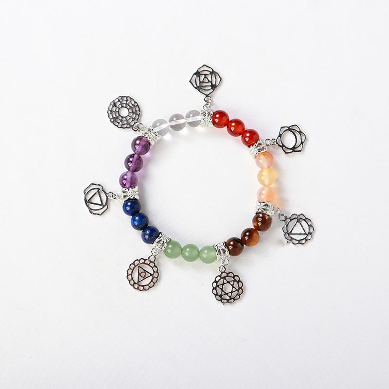 Naturstein Sieben Chakra Yoga Armband