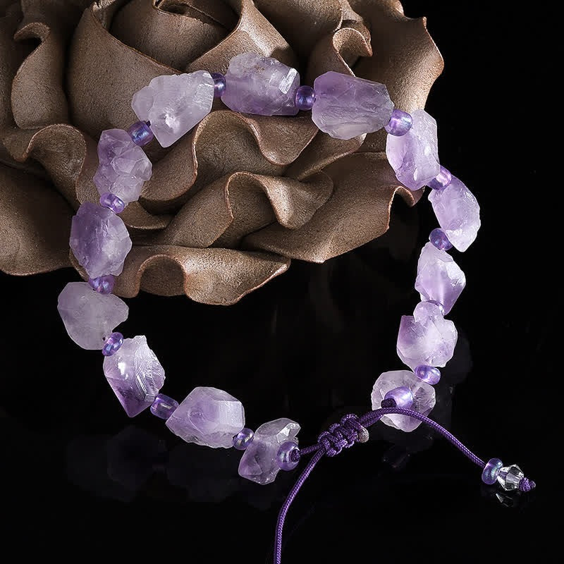 Natürlicher Amethyst-Heilungs-Edelsteinarmband