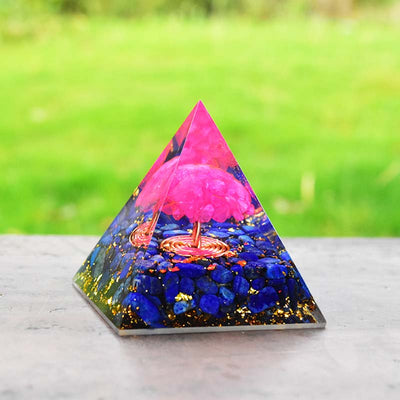 Olivenorma Lapislazuli Rosa Kristallbaum des Lebens Orgon Pyramide 