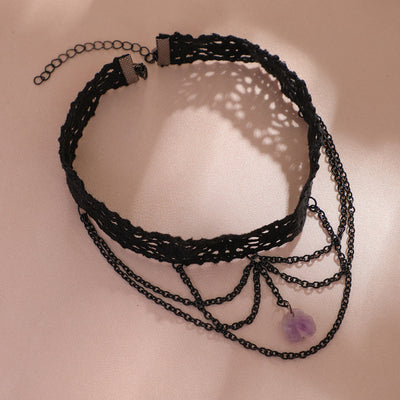 Olivenorma Amethyst Halloween Gothic Spitzenhalsband