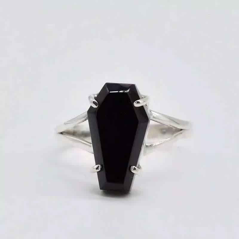 Olivenorma Schwarzer Onyx Sarg Ring