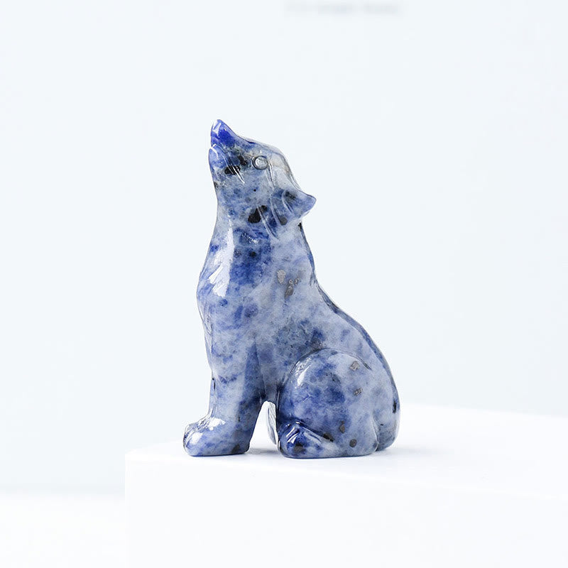 Olivenorma Naturkristall Kleiner Wolf Junge Edelstein-Dekoration