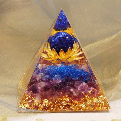 Olivenorma Amethyst Lapislazuli Lotus Symbol Orgon Pyramide 