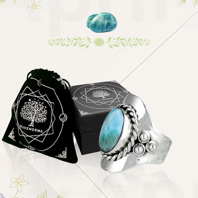 Olivenorma Der Larimar Boho-Ring für Frauen