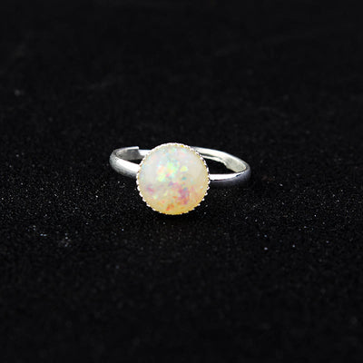 Olivenorma Opal Mondstein Einfacher Halbkreis Verstellbarer Ring 