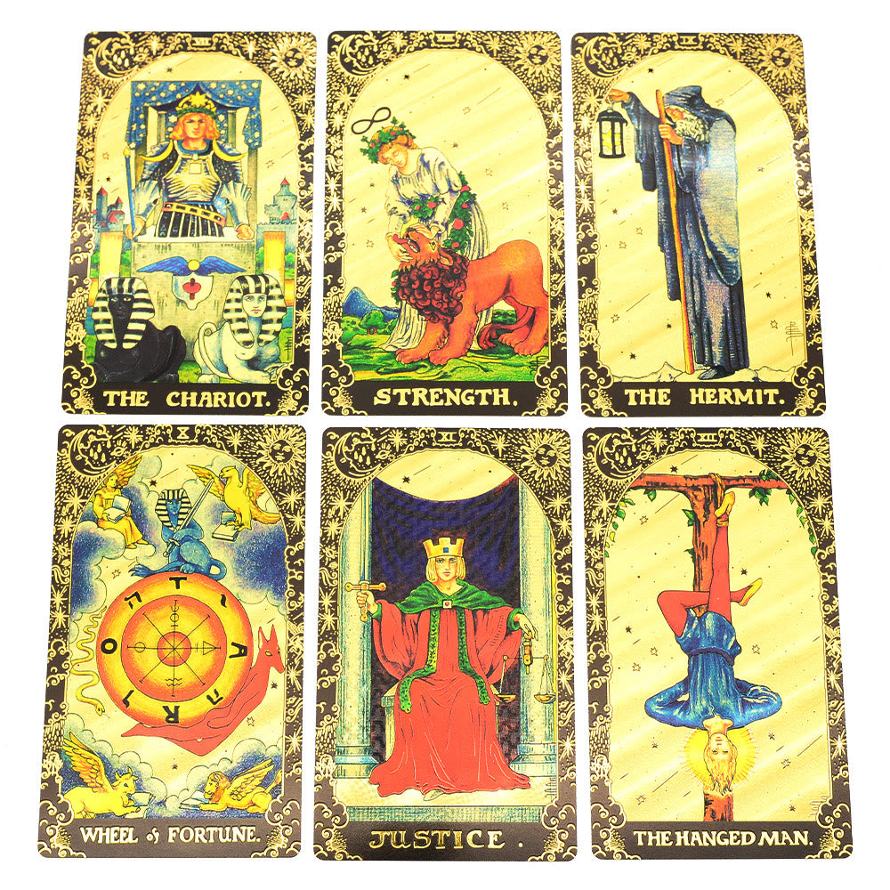 Olivenorma Schwarze Gold Waite Folie Goldene Tarot Deck Karten