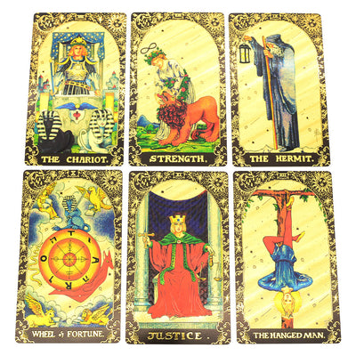 Olivenorma Schwarze Gold Waite Folie Goldene Tarot Deck Karten