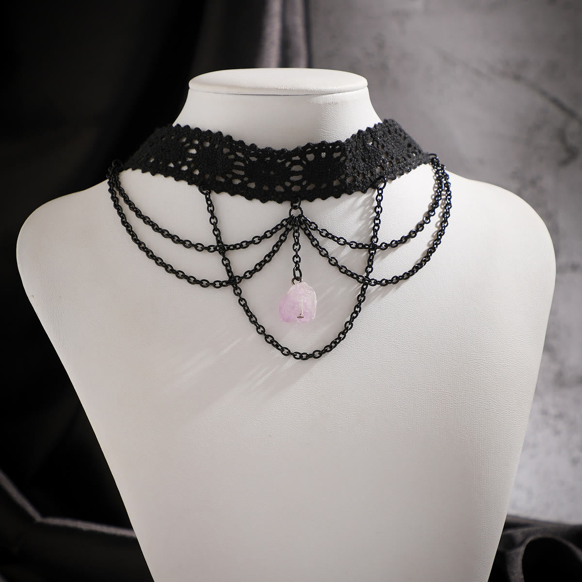 Olivenorma Amethyst Halloween Gothic Spitzenhalsband