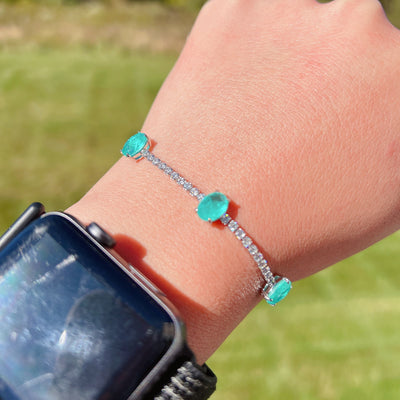 Olivenorma Drei Paraiba Turmalin Armband 