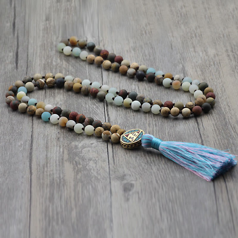 Olivenorma Multicolor Tassel Mala Rosenkranz Perlen Halskette 