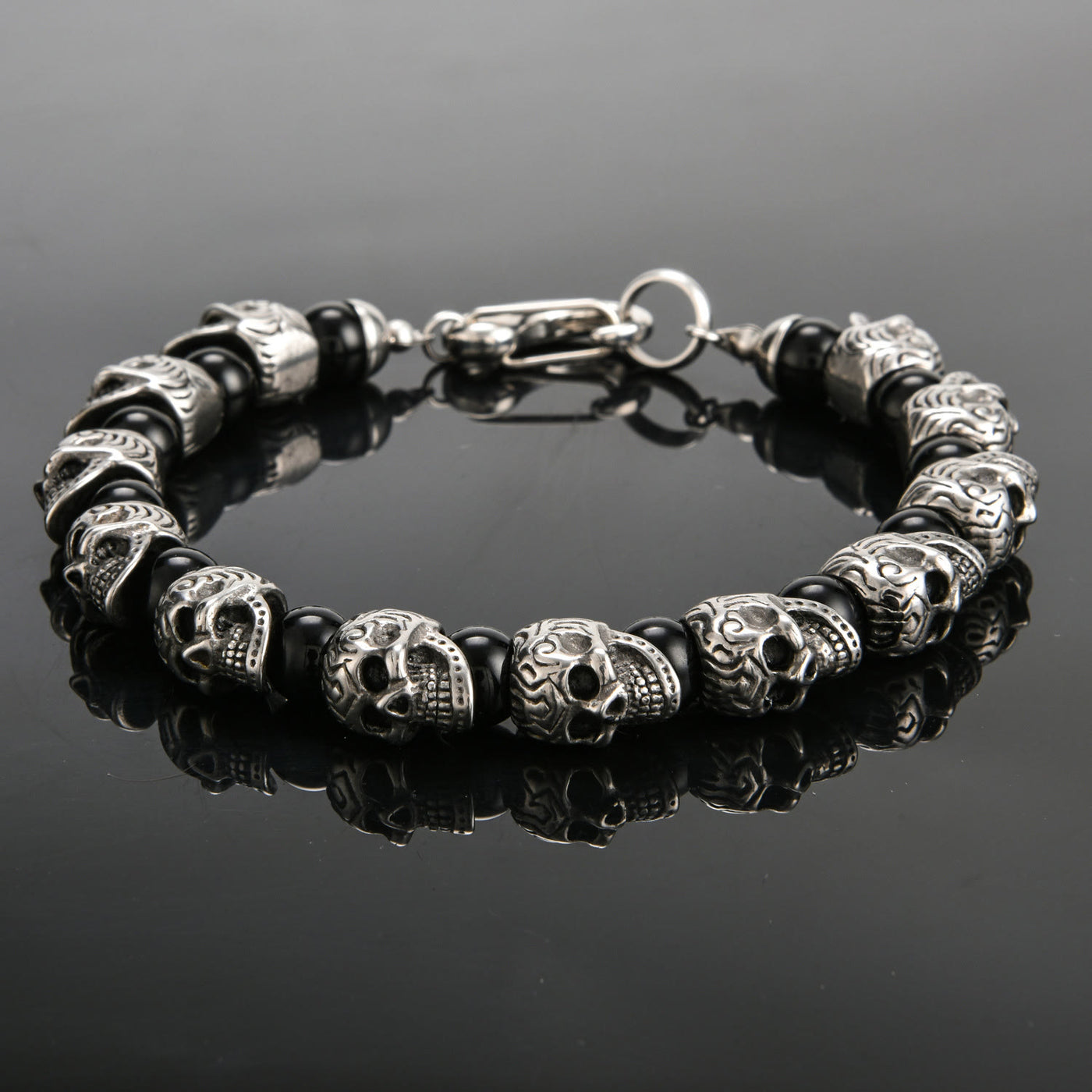 Olivenorma Armband aus natürlichem Tigerauge, handgefertigt, Edelstahl
