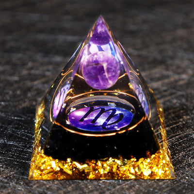 Olivenorma Amethystkugel Obsidian Kiesel Zodiac Jungfrau Orgon Pyramide