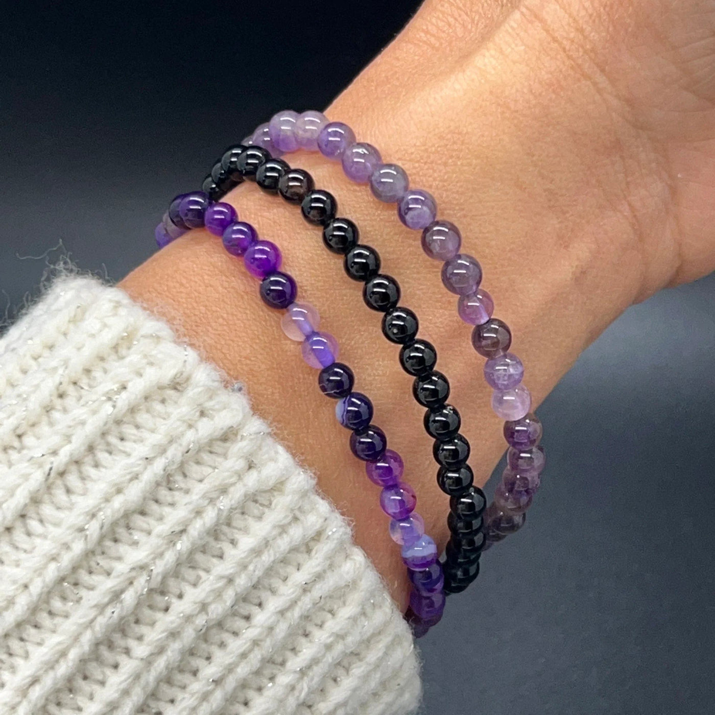 Olivenorma Schutz vor negativen Energien Amethyst Armband