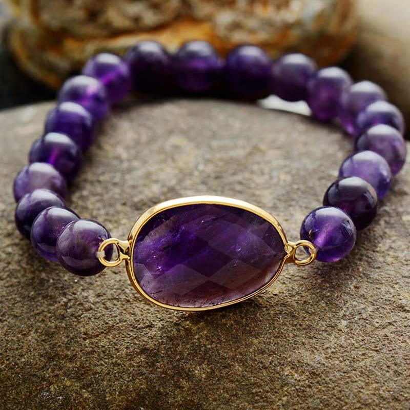 Olivenorma Stress linderndes Amethyst-Armband 