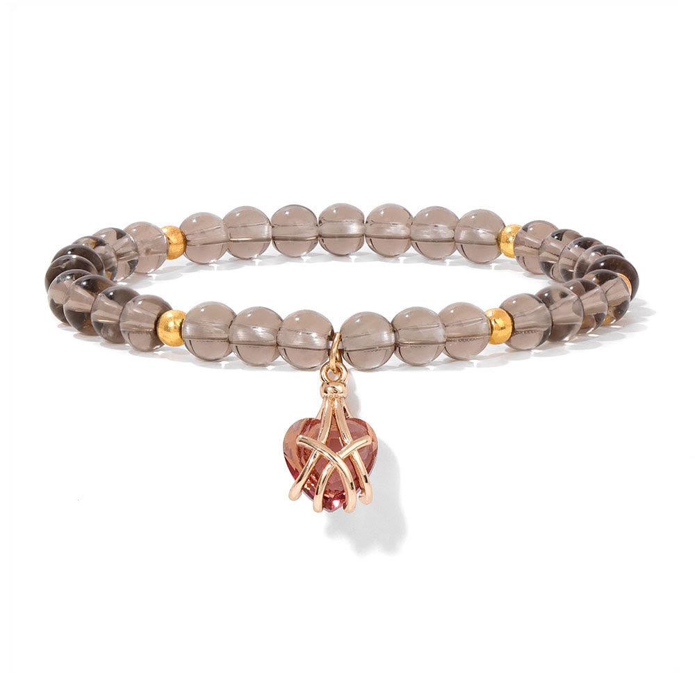 Olivenorma Natural Stone Heart Love Charm Armband