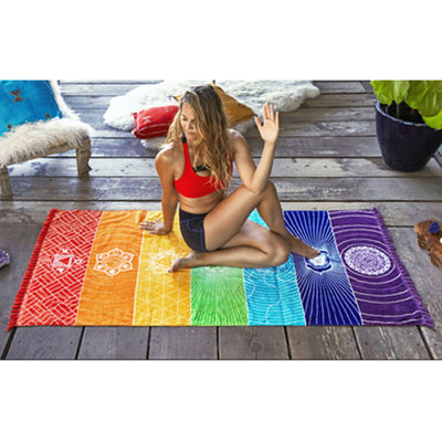 Olivenorma Chakra Regenbogen Yogamatte