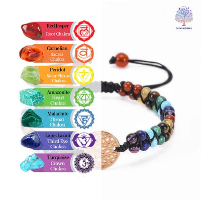 Olivenorma Tree of Life Naturkristall Doppelt Geflochtenes Armband