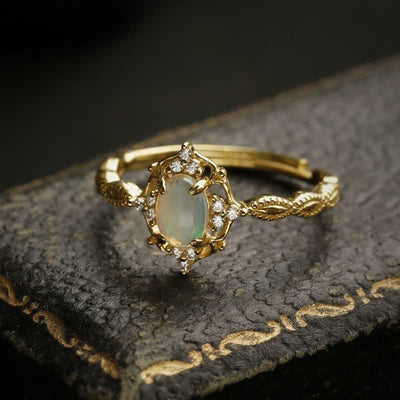 Olivenorma Light Luxury Opal Verstellbarer Ring